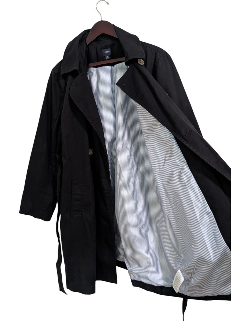 J.Crew Factory Women's Classic Double-Breasted Cotton Trench Coat Size 16 - Picture 6 of 9